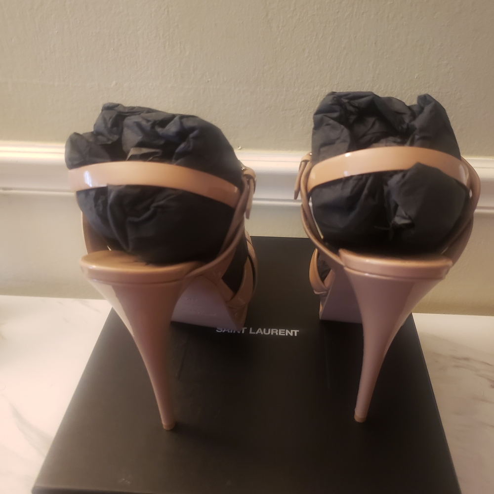 Yves Saint Laurent Beige Strappy Heels - Picture 5 of 9